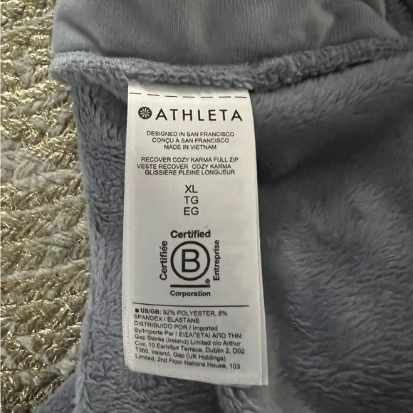Athleta Recover Cozy Karma Full Zip Up in Ice Blue XL NEW - Picture 7 of 8